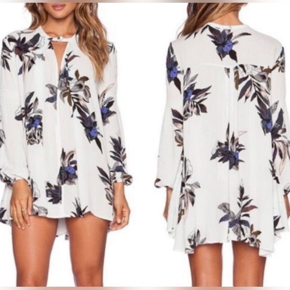 XS/Small FREE PEOPLE White Floral Tree Swing Mini Dress OR Tunic